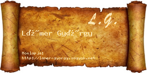 Lámer György névjegykártya